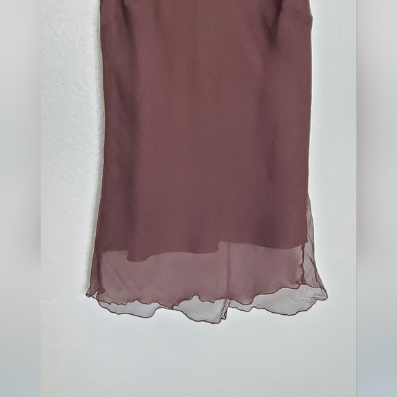 💚5/$25 Caché Silk Dark Brown Beaded Embellished Sleeveless Blouse Size Medium - Picture 4 of 8